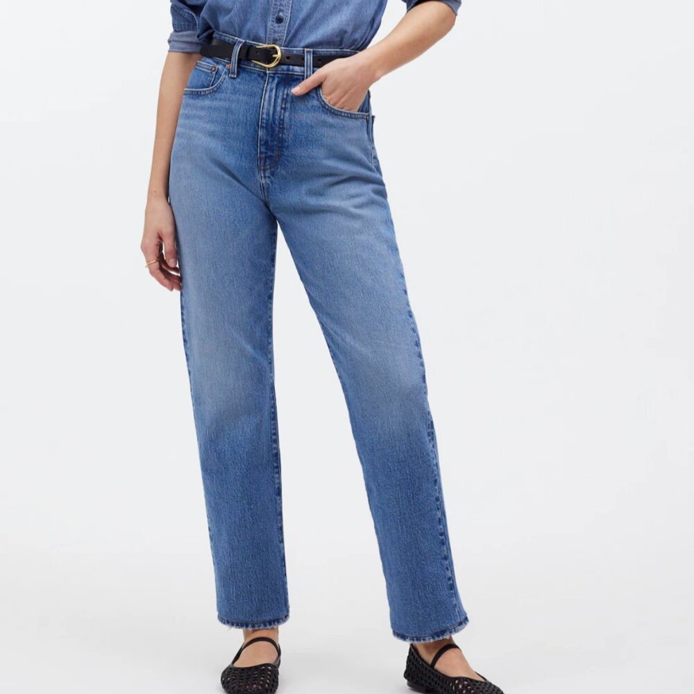 Madewell Blue Denim Jeans  - 90s Straight Crop - Size 28